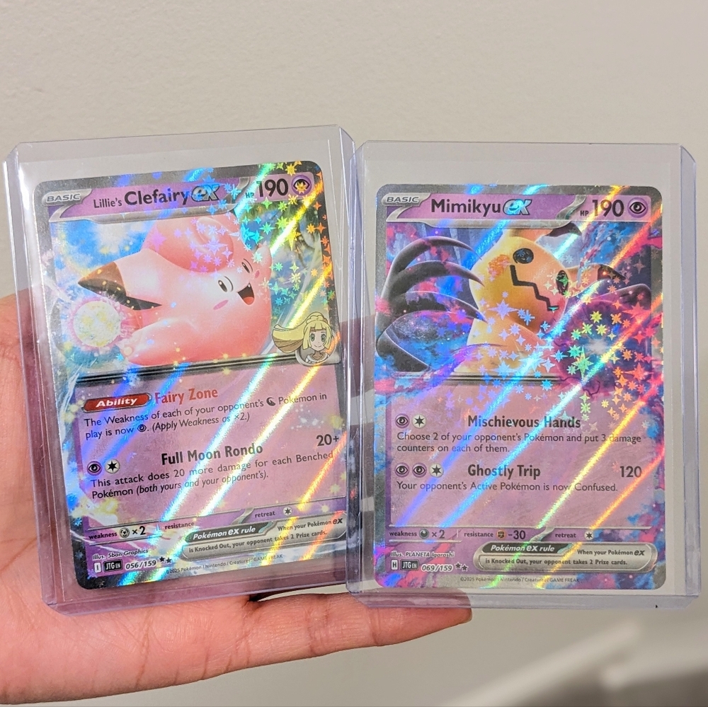 ✨ Pokemon Mimikyu Clefairy - Journey Together Holo Shiny Pokemon Cards 🌈